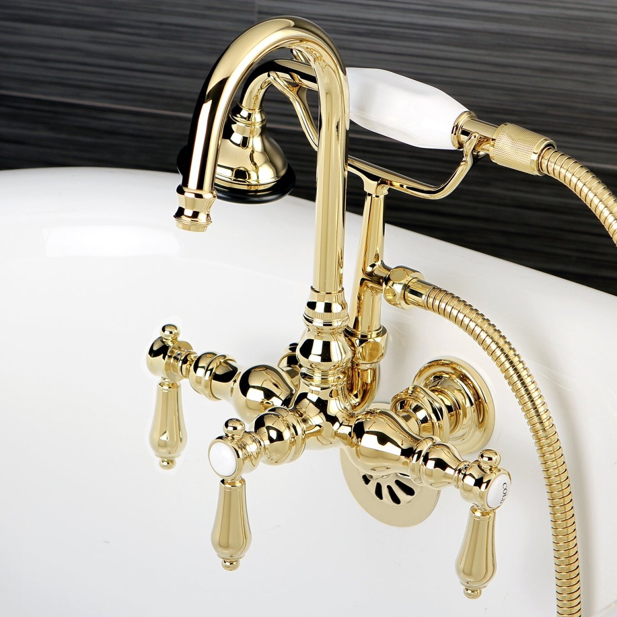 Aqua Vintage Heirloom Wall Mount Clawfoot Tub Faucet - BUILDMYPLACE