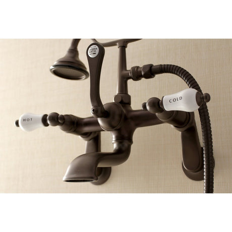 Aqua Vintage Two Handle Wall Mount Tub Faucet - BUILDMYPLACE