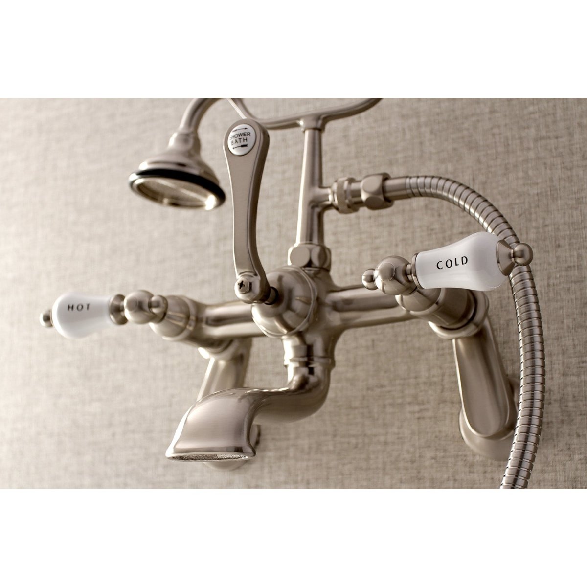 Aqua Vintage Two Handle Wall Mount Tub Faucet - BUILDMYPLACE