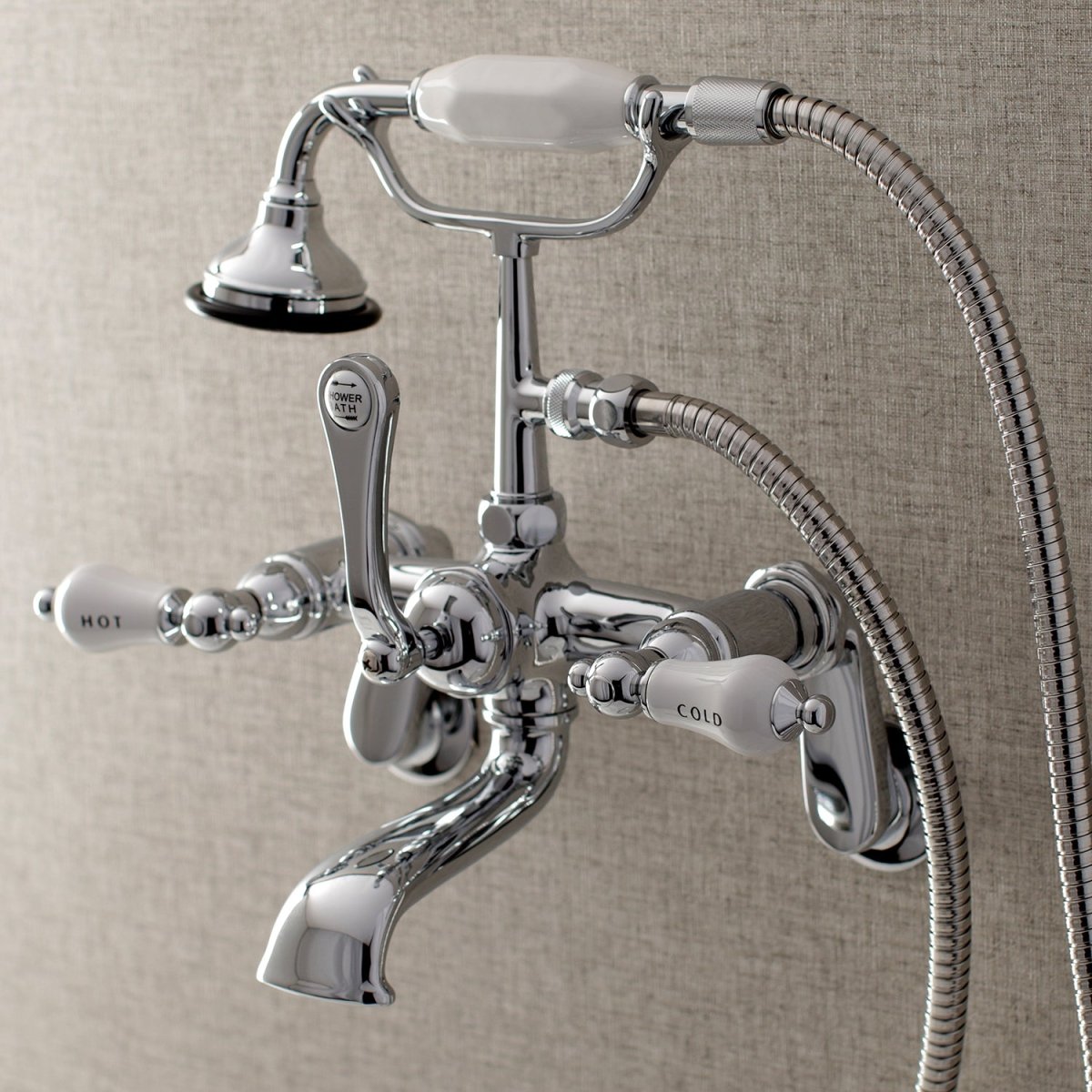 Aqua Vintage Two Handle Wall Mount Tub Faucet - BUILDMYPLACE