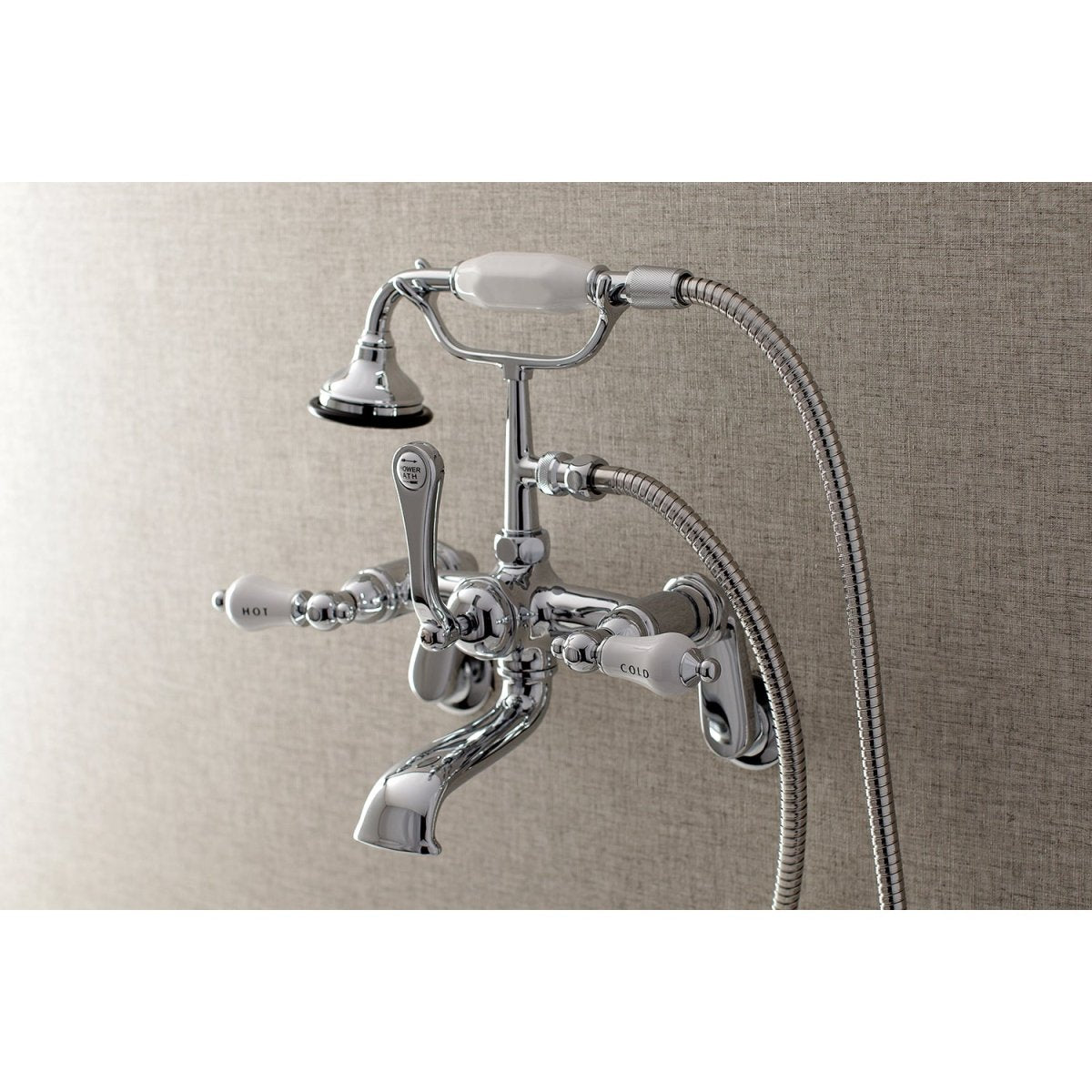 Aqua Vintage Two Handle Wall Mount Tub Faucet - BUILDMYPLACE