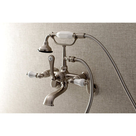 Aqua Vintage Two Handle Wall Mount Tub Faucet - BUILDMYPLACE