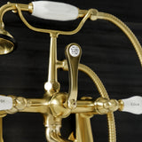 Aqua Vintage Two Handle Wall Mount Tub Faucet - BUILDMYPLACE