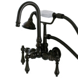 Aqua Vintage Wall Mount Clawfoot Tub Faucet In 3.3" Center Spread - BUILDMYPLACE