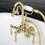 Aqua Vintage Wall Mount Clawfoot Tub Faucet In 3.3" Center Spread - BUILDMYPLACE