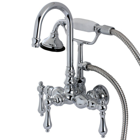 Aqua Vintage Wall Mount Clawfoot Tub Faucet In 3.3" Center Spread - BUILDMYPLACE