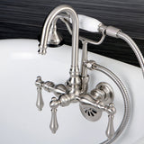 Aqua Vintage Wall Mount Clawfoot Tub Faucet In 3.3" Center Spread - BUILDMYPLACE