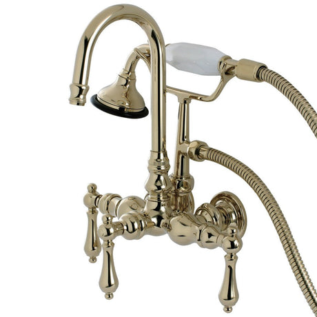 Aqua Vintage Wall Mount Clawfoot Tub Faucet In 3.3" Center Spread - BUILDMYPLACE