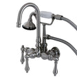 Aqua Vintage Wall Mount Clawfoot Tub Faucet In 3.3" Center Spread - BUILDMYPLACE