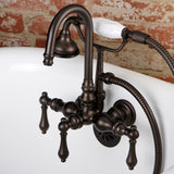 Aqua Vintage Wall Mount Clawfoot Tub Faucet In 3.3" Center Spread - BUILDMYPLACE