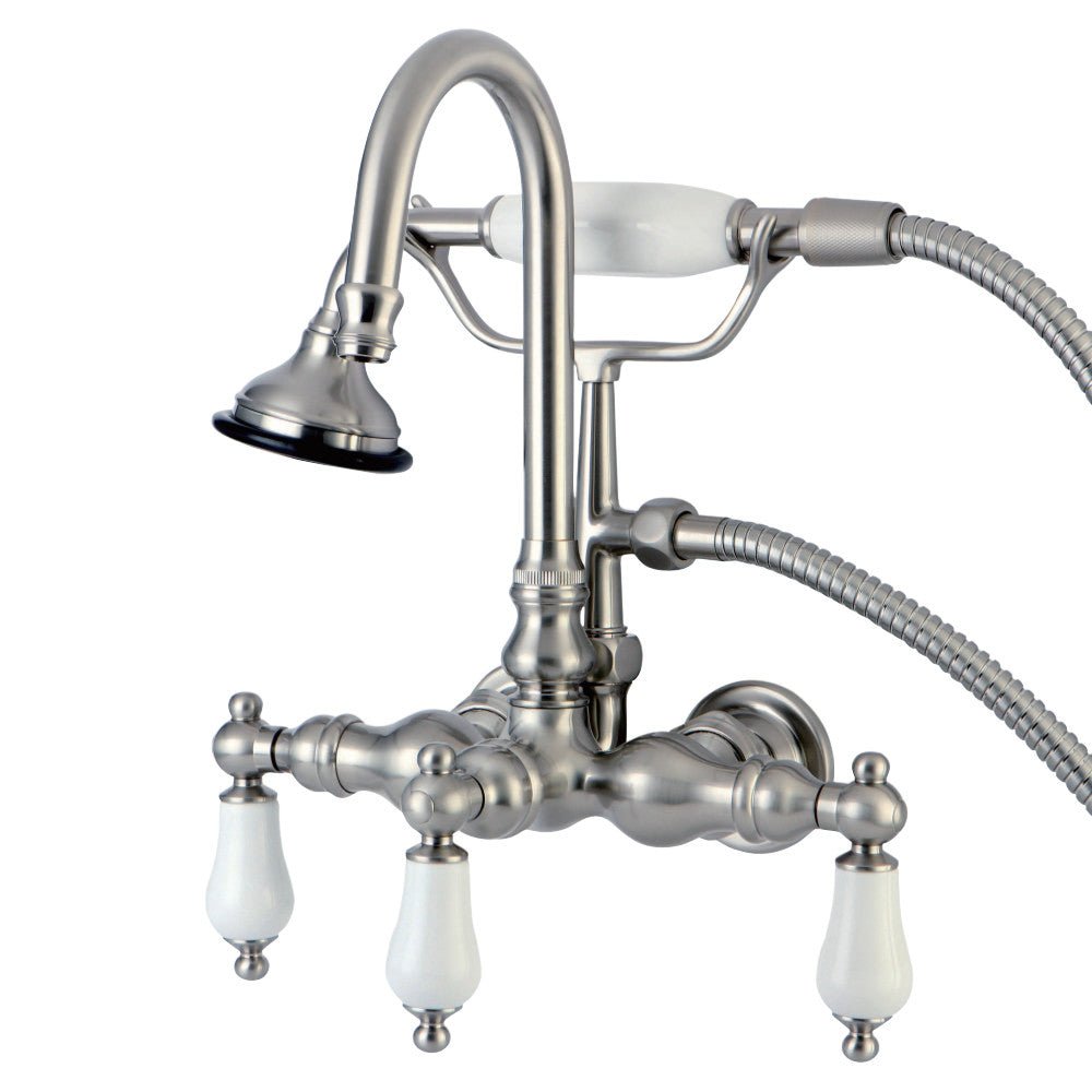 Aqua Vintage Wall Mount Clawfoot Tub Faucet With 3.4" Center Spread - BUILDMYPLACE