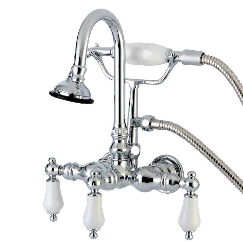 Aqua Vintage Wall Mount Clawfoot Tub Faucet With 3.4" Center Spread - BUILDMYPLACE