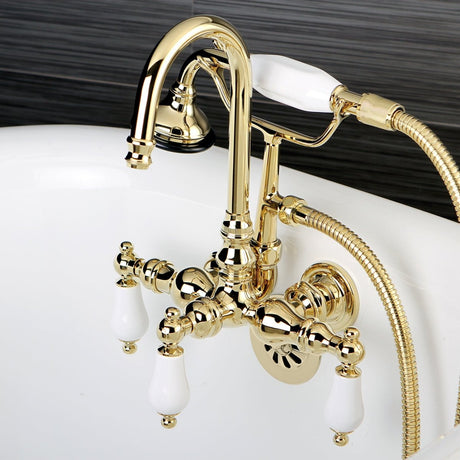 Aqua Vintage Wall Mount Clawfoot Tub Faucet With 3.4" Center Spread - BUILDMYPLACE