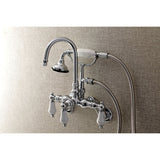 Aqua Vintage Wall Mount Clawfoot Tub Faucets In 3.4" Adjustable Center & Two Hole Installtion - BUILDMYPLACE