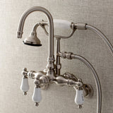 Aqua Vintage Wall Mount Clawfoot Tub Faucets In 3.4" Adjustable Center & Two Hole Installtion - BUILDMYPLACE