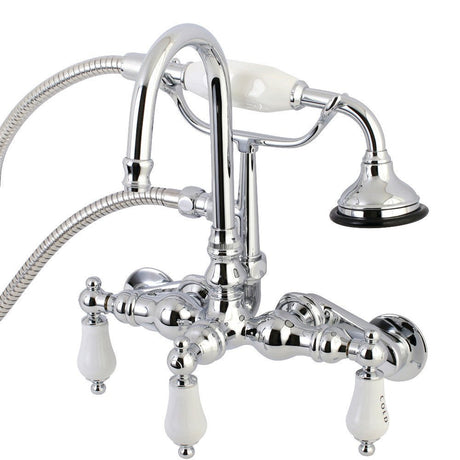 Aqua Vintage Wall Mount Clawfoot Tub Faucets In 3.4" Adjustable Center & Two Hole Installtion - BUILDMYPLACE