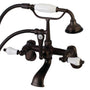 Aqua Vintage Wall Mount Tub Faucet with Hand Shower, 7" Centers Two hole Installation - BUILDMYPLACE