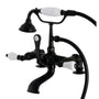 Aqua Vintage Wall Mount Tub Faucet with Hand Shower, 7" Centers Two hole Installation - BUILDMYPLACE
