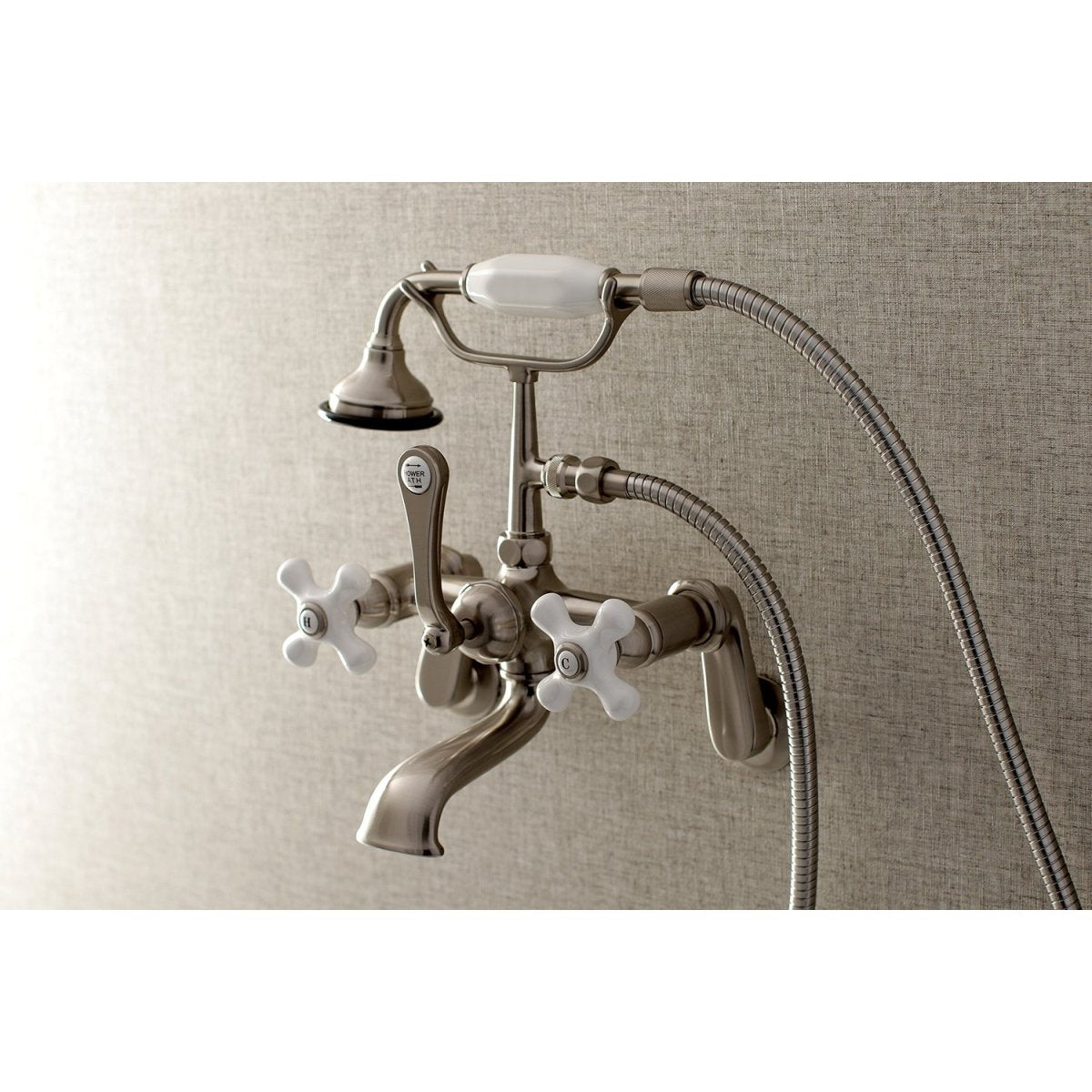 Aqua Vintage Wall Mount Tub Faucet With Hand Shower - BUILDMYPLACE