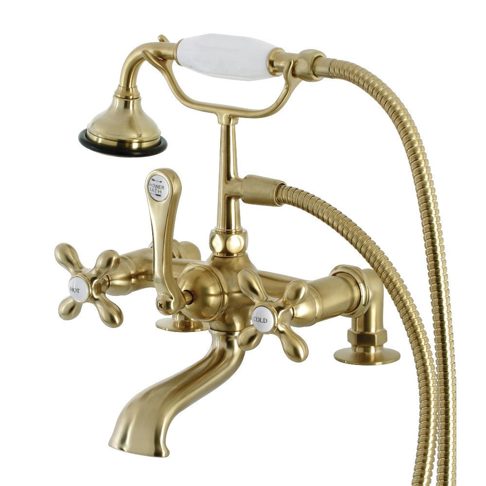 Aqua Vintage Wall Mounted Clawfoot Tub Faucet With Built In Diverter Includes Hand Shower - BUILDMYPLACE