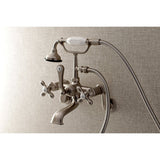 Aqua Vintage Wall Mounted Clawfoot Tub Faucet With Built In Diverter Includes Hand Shower - BUILDMYPLACE