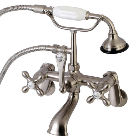 Aqua Vintage Wall Mounted Clawfoot Tub Faucet With Built In Diverter Includes Hand Shower - BUILDMYPLACE