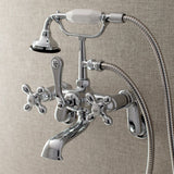 Aqua Vintage Wall Mounted Clawfoot Tub Faucet With Built In Diverter Includes Hand Shower - BUILDMYPLACE