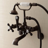 Aqua Vintage Wall Mounted Clawfoot Tub Faucet With Built In Diverter Includes Hand Shower - BUILDMYPLACE