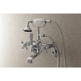 Aqua Vintage Wall Mounted Clawfoot Tub Faucet With Built In Diverter Includes Hand Shower - BUILDMYPLACE