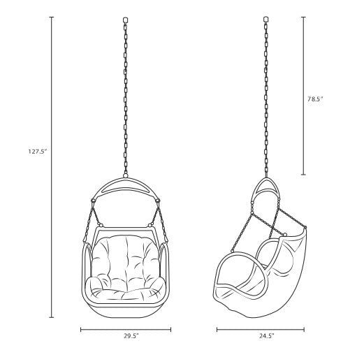 Arbor Outdoor Swing Chair Without Stand With Hanging Chain - Hanging Swing Chair - BUILDMYPLACE