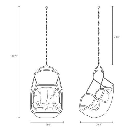 Arbor Outdoor Swing Chair Without Stand With Hanging Chain - Hanging Swing Chair - BUILDMYPLACE