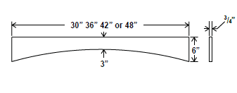 Arched Valance - 30W x 6H x 3/4D - Aria Shaker Espresso - BUILDMYPLACE