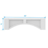 Arched Valance - 30W x 6H x 3/4D - Aria White Shaker - BUILDMYPLACE