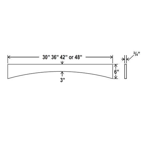 Arched Valance - 36W x 6H x 0.75D - Grey Shaker Cabinet - BUILDMYPLACE