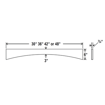 Arched Valance - 42W x 6H x 0.75D - Grey Shaker Cabinet