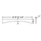 Arched Valance - 42W x 6H x 3/4D - Charleston Saddle - RTA - BUILDMYPLACE