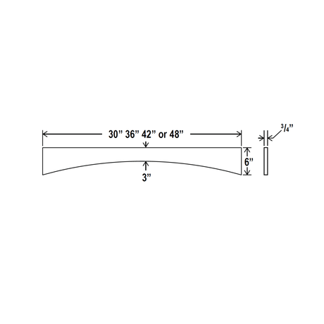 Arched Valance - 48W x 6H x 3/4D - Charleston White - BUILDMYPLACE