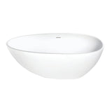 Arcticstone Solid Surface White Stone Freestanding Tub with Drain, Matte White - BUILDMYPLACE