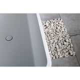 Arcticstone Solid Surface White Stone Freestanding Tub with Drain, Matte White - BUILDMYPLACE