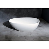 Arcticstone Solid Surface White Stone Freestanding Tub with Drain, Matte White - BUILDMYPLACE