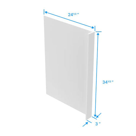 Aria Shaker White - Dishwasher Return Panel w/3W Filler - 24"W X 34 1/2"H X 3"D - BUILDMYPLACE