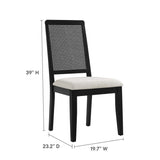 Arlo Faux Rattan and Wood Dining Side Chairs - Set of 2 - BUILDMYPLACE