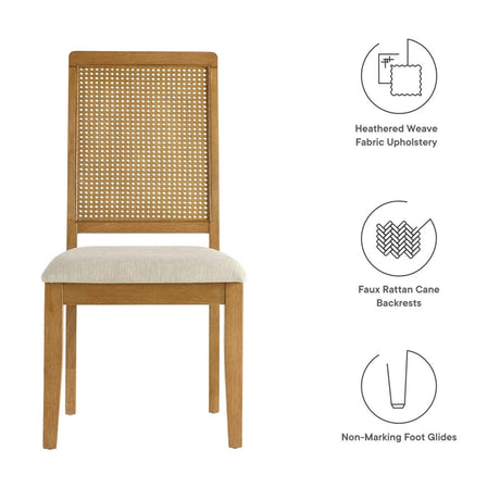 Arlo Faux Rattan and Wood Dining Side Chairs - Set of 2 - BUILDMYPLACE
