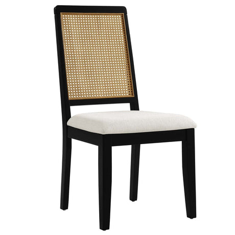 Arlo Faux Rattan and Wood Dining Side Chairs - Set of 2 - BUILDMYPLACE