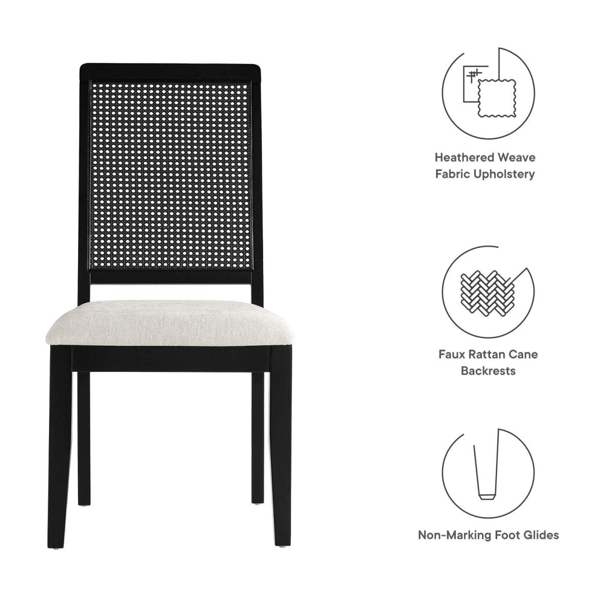 Arlo Faux Rattan and Wood Dining Side Chairs - Set of 2 - BUILDMYPLACE