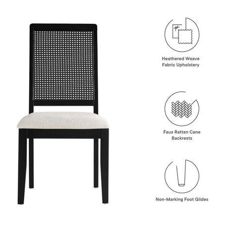 Arlo Faux Rattan and Wood Dining Side Chairs - Set of 2 - BUILDMYPLACE