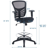 Articulate Drafting Chair With Lumbar Support and PU Wheels - Swivel Computer Drafting Table Chair - BUILDMYPLACE