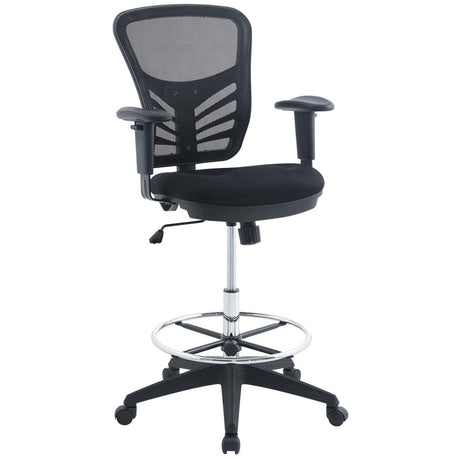 Articulate Drafting Chair With Lumbar Support and PU Wheels - Swivel Computer Drafting Table Chair - BUILDMYPLACE