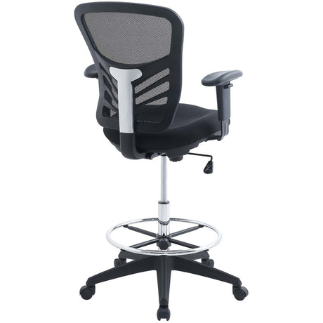 Articulate Drafting Chair With Lumbar Support and PU Wheels - Swivel Computer Drafting Table Chair - BUILDMYPLACE