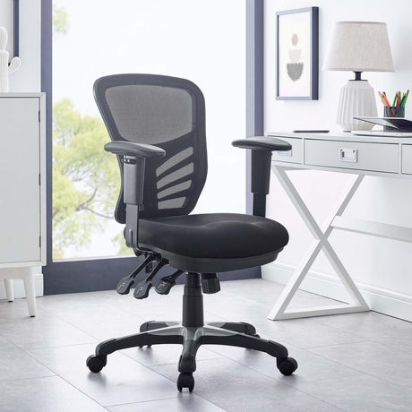 Articulate Ergonomic Mid back Swivel Computer Office Desk With Adjustable Height - BUILDMYPLACE